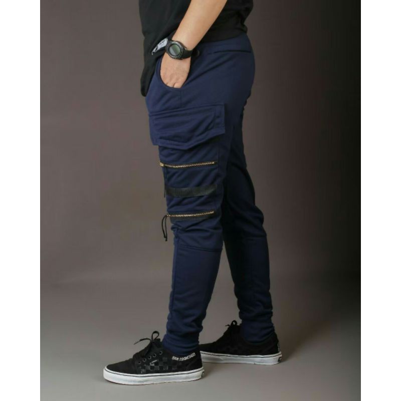 Celana Joger Pria Double Zipper/ jogger / Celana Training / Celana joger