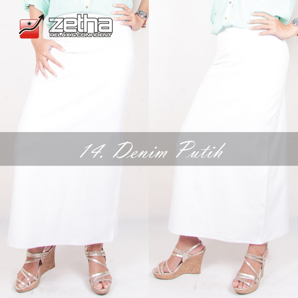 Rok Denim Zetha Warna Putih