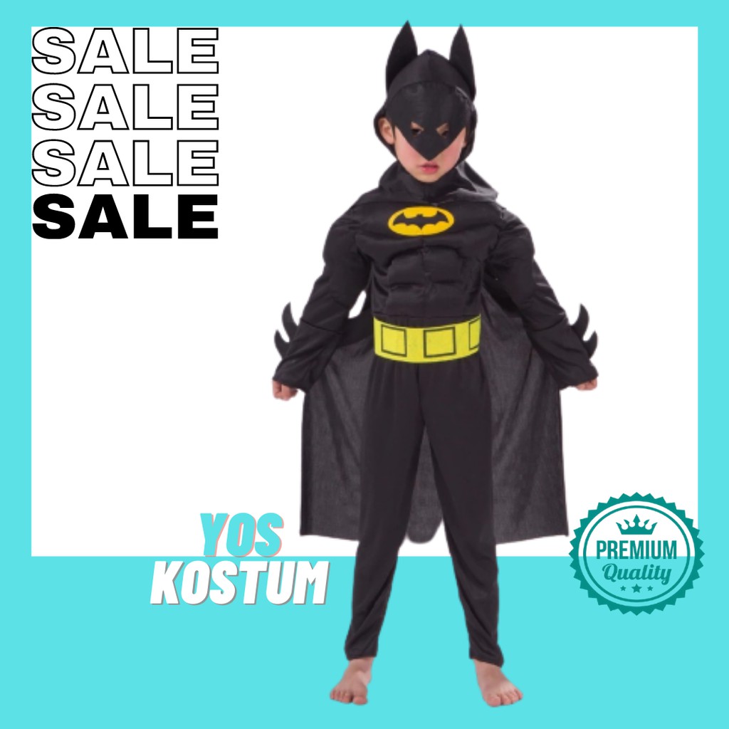 Kostum Anak Batman Import Busa Otot Baju Karakter Superhero Cosplay Costume Ulang Tahun