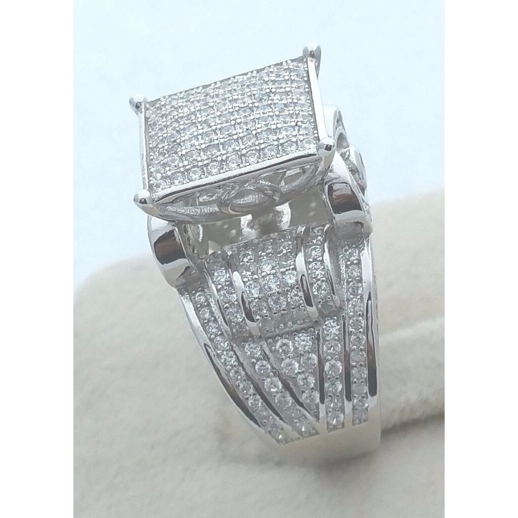 2022 Cincin Silver Hias Zircon AAAAA Cz Untuk Pria