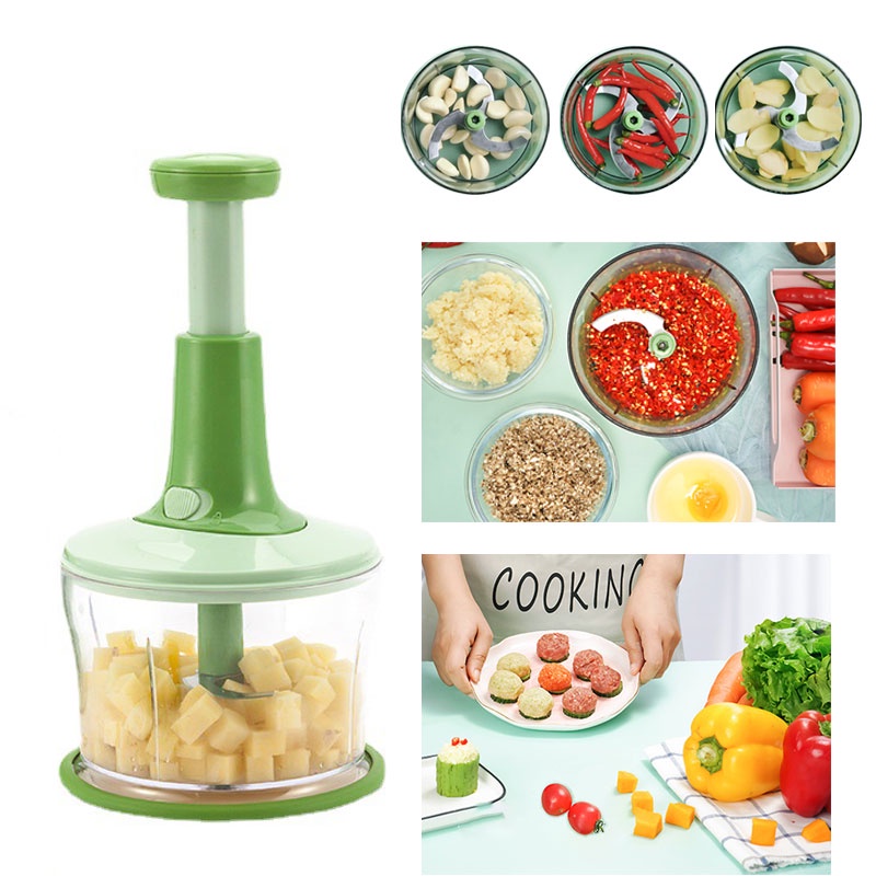 3 in 1 press chopper blender tekan pencacah penggiling capsule pemotong manual daging mixer adonan multi fungsi