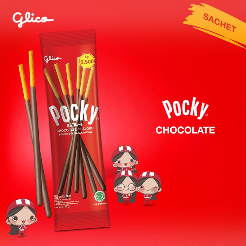 Glico Pocky SINGLE PACK CHOCOLATE / COKELAT - ( HARGA 1 DUS )