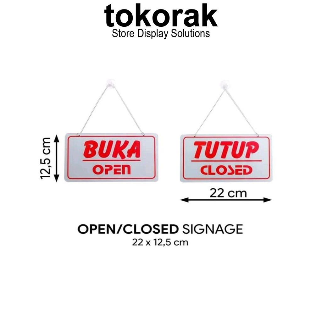 SIGNAGE BUKA TUTUP 22 X 12,5 CM SIMBOL LOGO OPEN CLOSED