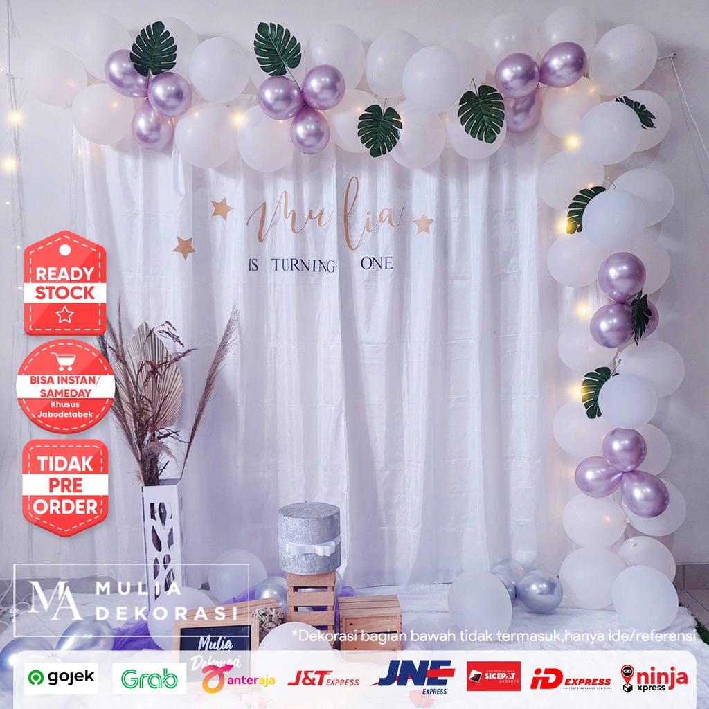 Backdrop Ulang Tahun Estetik Elegan Dekorasi Anak Murah Is Turning Photobooth Birthday Property Paket Mulia Mevvah