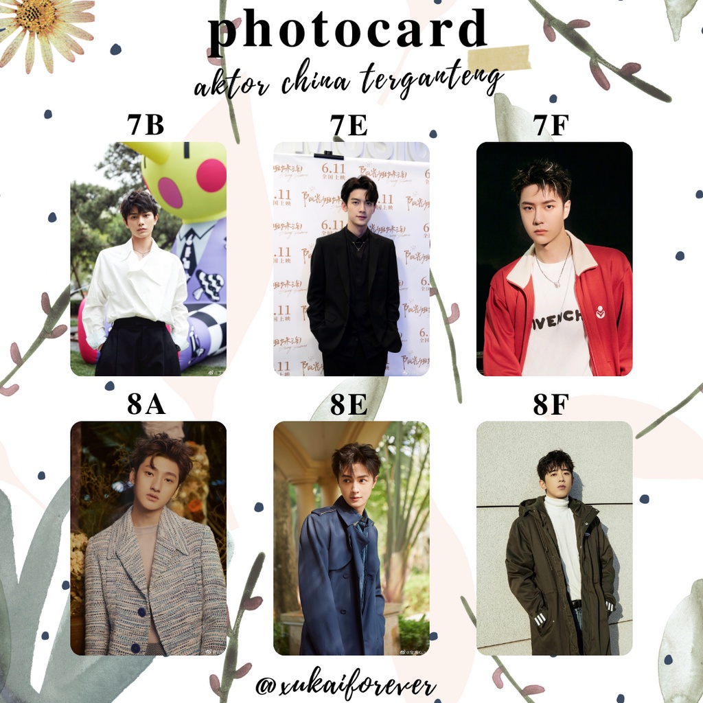 PHOTOCARD AKTOR CHINA TERGANTENG RENJIALUN, LIU TE/TERRY YU, BAITINGJING, WANGYIBO, CHENHEYI, ALLEN 