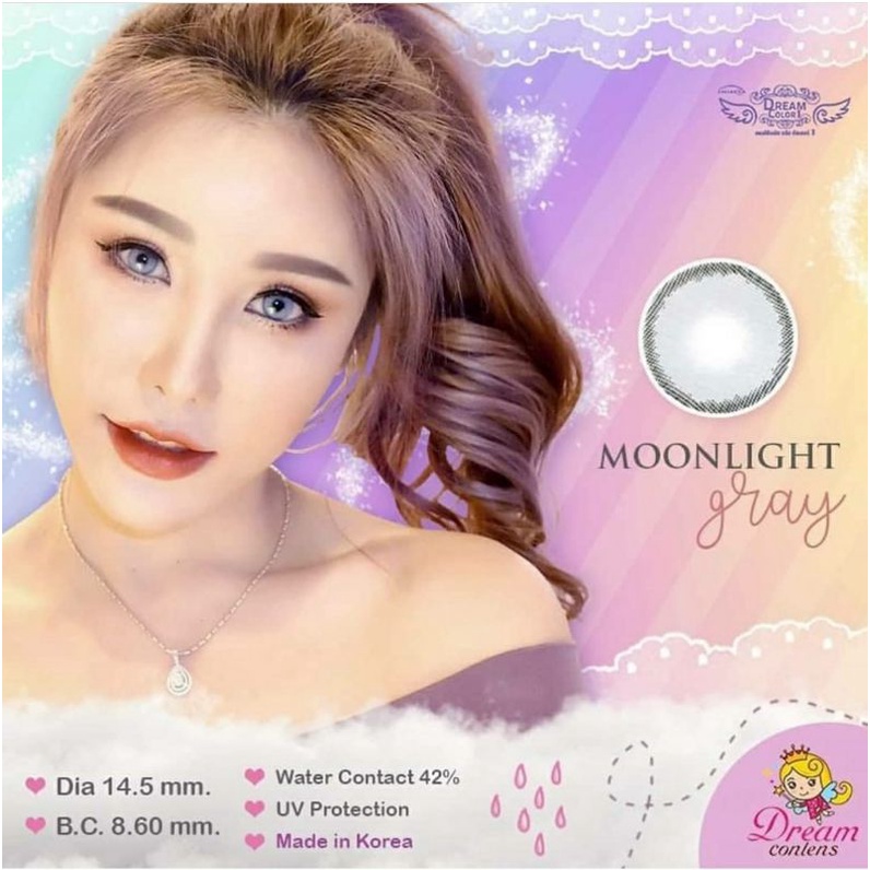 Softlens Moonlight Grey Gray Abu Dreamcolor Normal Minus s.d -6.00 Softlen Minus