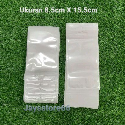 Plastik Klip Putih Susu Ukuran 15.5cm X 8.5cm 1 pack Ick isi 100pcs Plastik Zip Lock