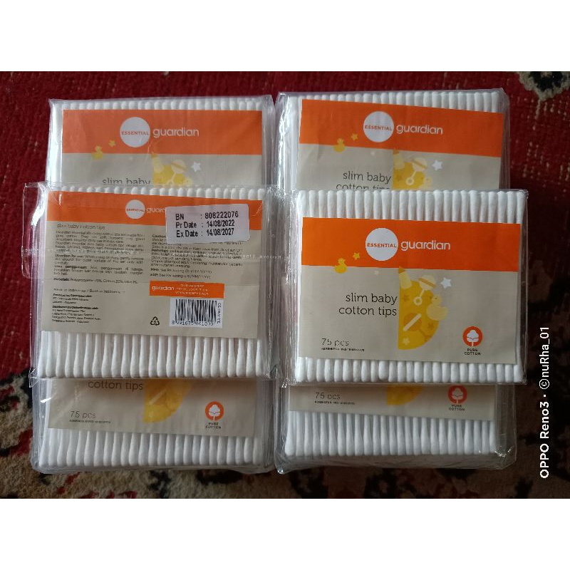 Guardian slim baby cotton buds 75 pcs, Cotton buds baby 100 pcs