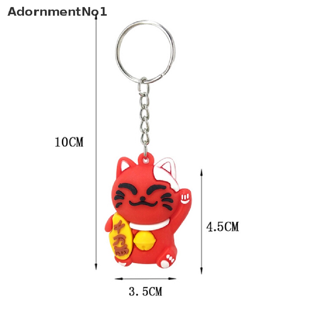 (AdornmentNo1) Gantungan Kunci Bentuk Kucing Keberuntungan Bahan PVC Untuk Souvenir / Hadiah