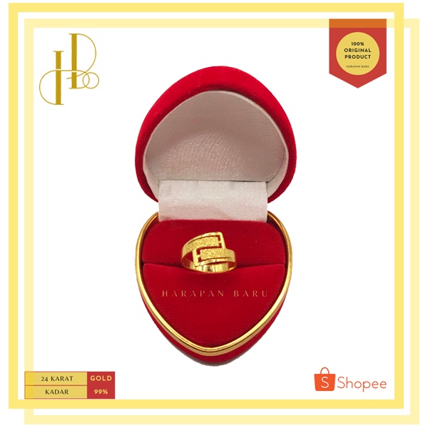 Cincin Emas 24 Karat 99% - Harmonia | Model Doff, Model Pita