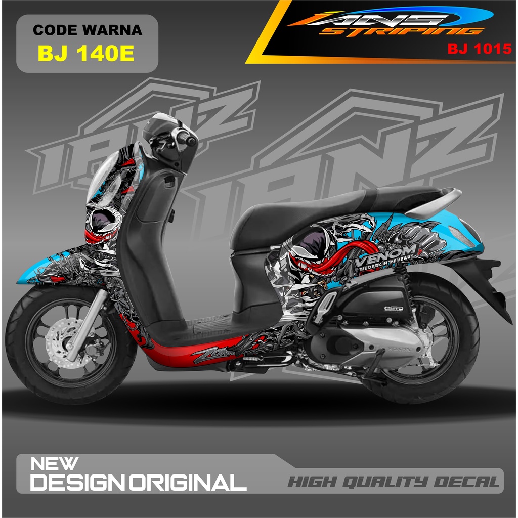 STIKER DECAL SCOOPY FULL BLOK MOTOR / STICKER DECAL  HONDA SCOOPY FULL BODY / STICKER VARIASI SCOOPY TERBARU  / STICKER SCOOPY