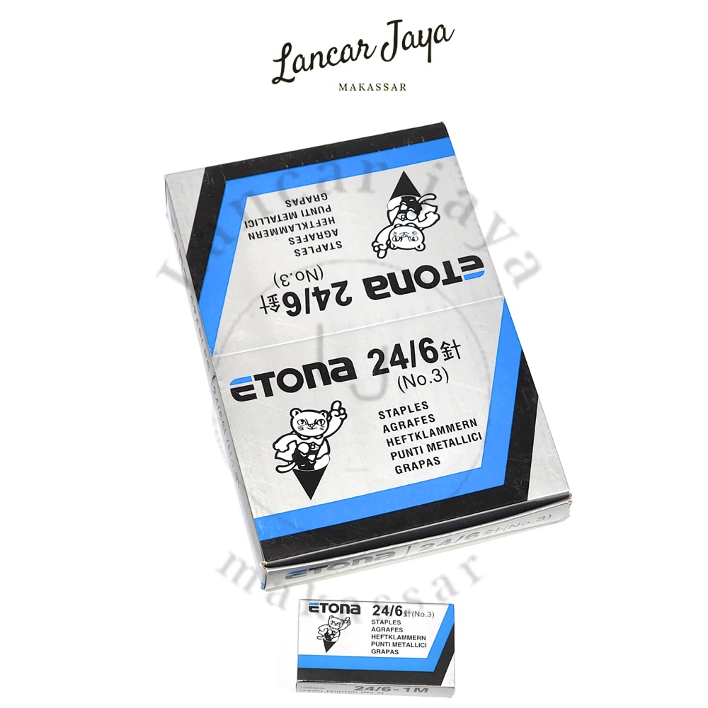 

[1 KOTAK / 20 BOX] Staples Isi Stapler Refill Stapler Etona No.3 24/6