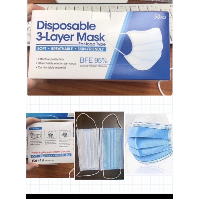 DISPOSABLE 3PLAY MASKER 1 BOX 50pcs