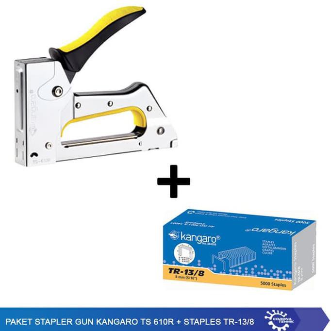 

PAKET STAPLER GUN KANGARO TS 610R + STAPLES TR-13/8