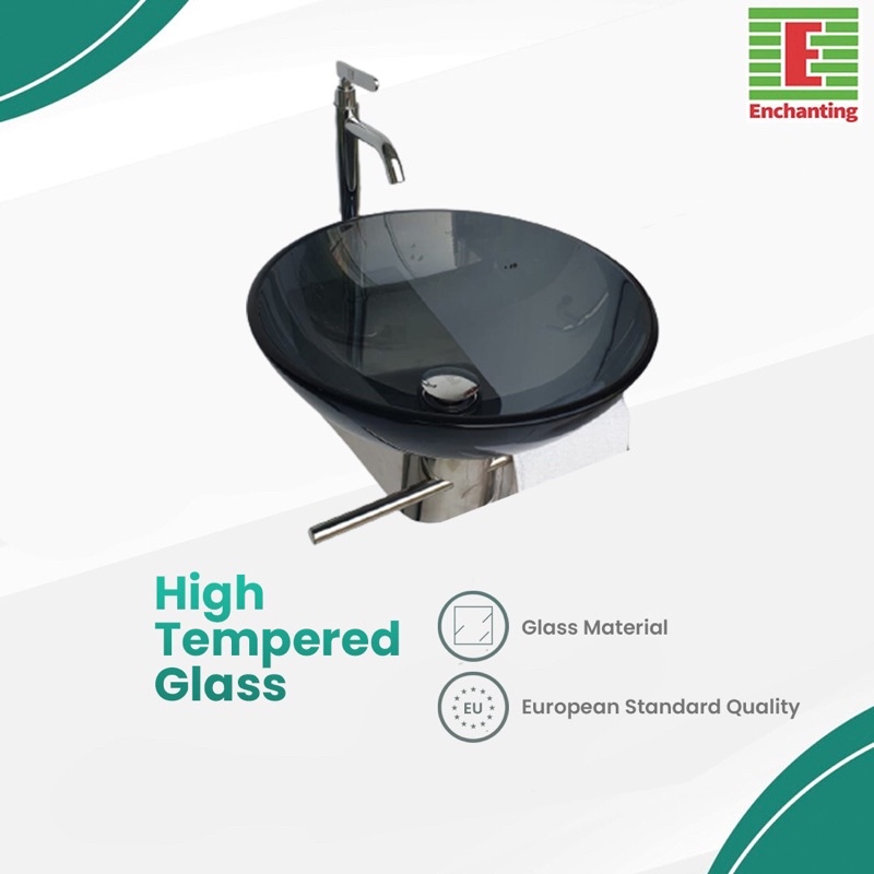 Enchanting Wastafel Kaca High Tempered Glass A128-CLR