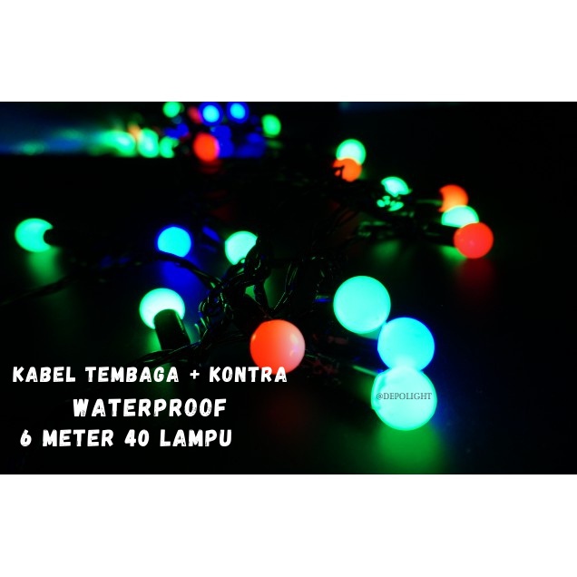 Lampu Hias LED 7 Varian Kabel Hitam Rainbow Lampu Natal TUMBLR