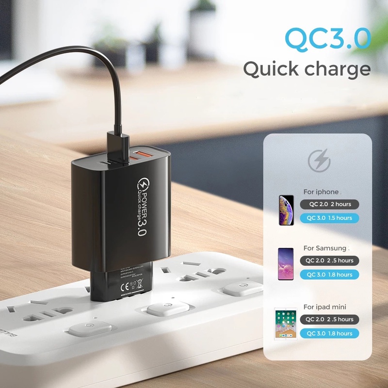 20w USB Tipe C Untuk Charger Ponsel Laptop Kecerahan Tinggi 4port 3.0 Kompatibel Dengan iPhone Dan Android PD Fast Charger Smartphone Dengan Quick Charge