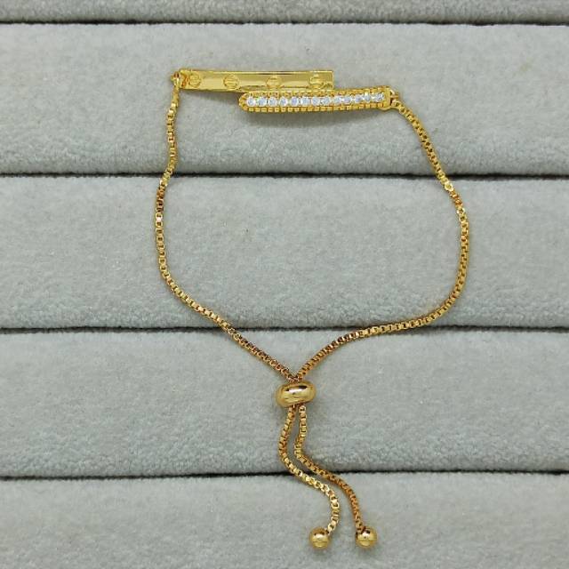 Gelang Serut Rhodium Xuping Premium Anak Perhiasan Lapis Emas Asli - BB462