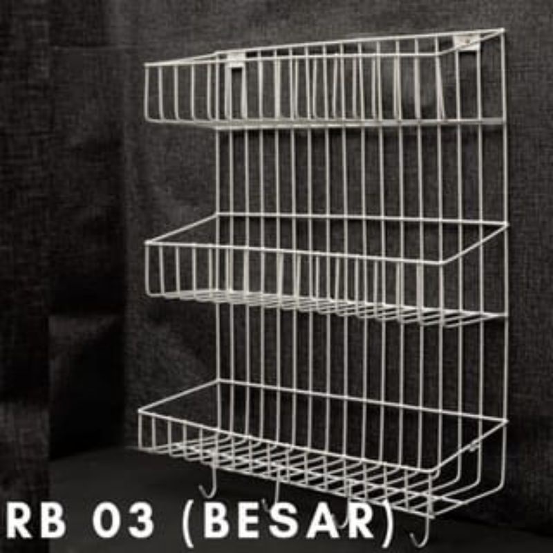 Rak Besi serbaguna RB03(Besar)/Rak Bumbu Rak Kosmetik Gantung/Rak serbaguna dinding