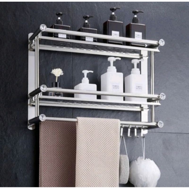 Rak 3 susun kamar mandi stainless / Tempat sabun kamar mandi