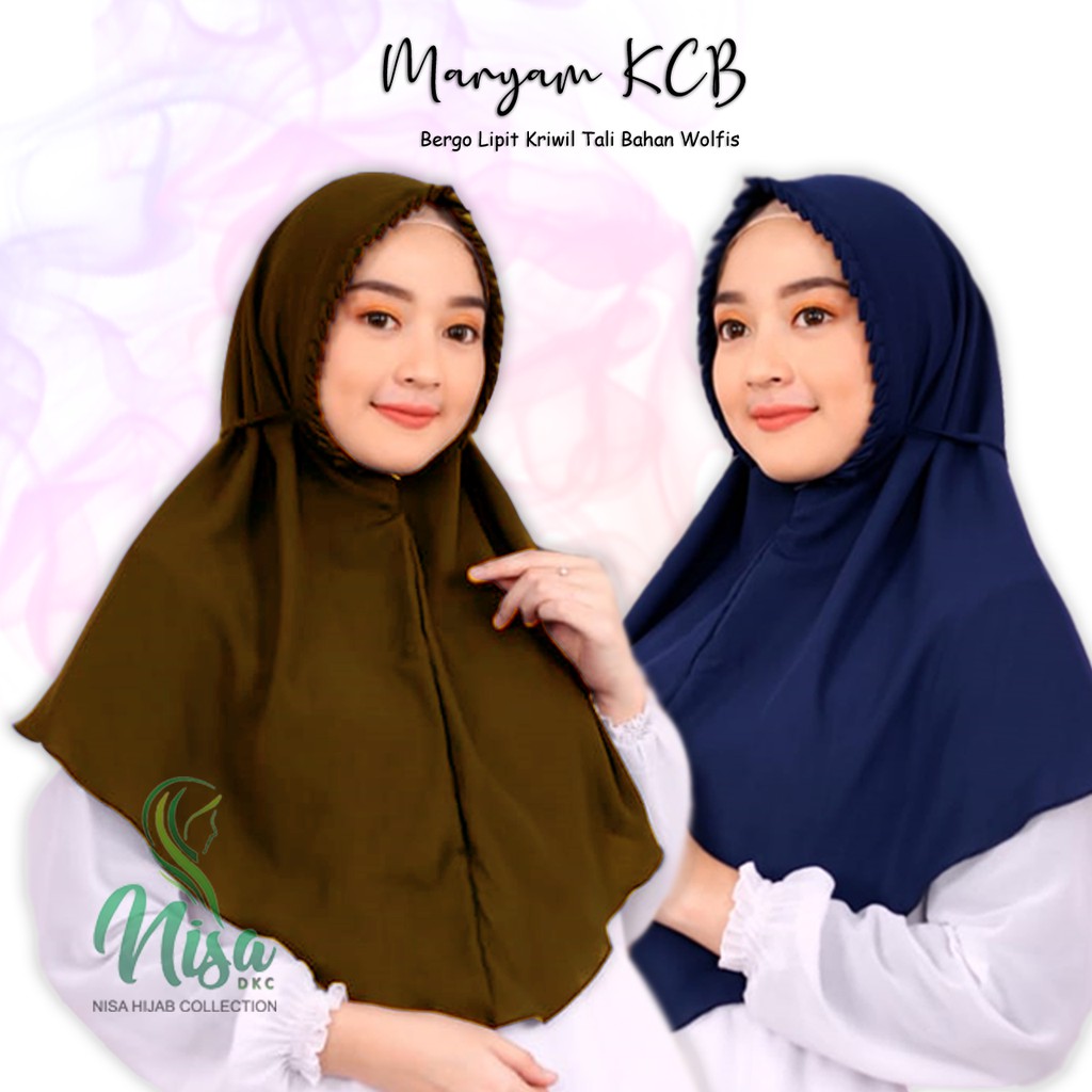 Jilbab KCB Simple Wolfis Bergo Maryam Kriwil Lipit