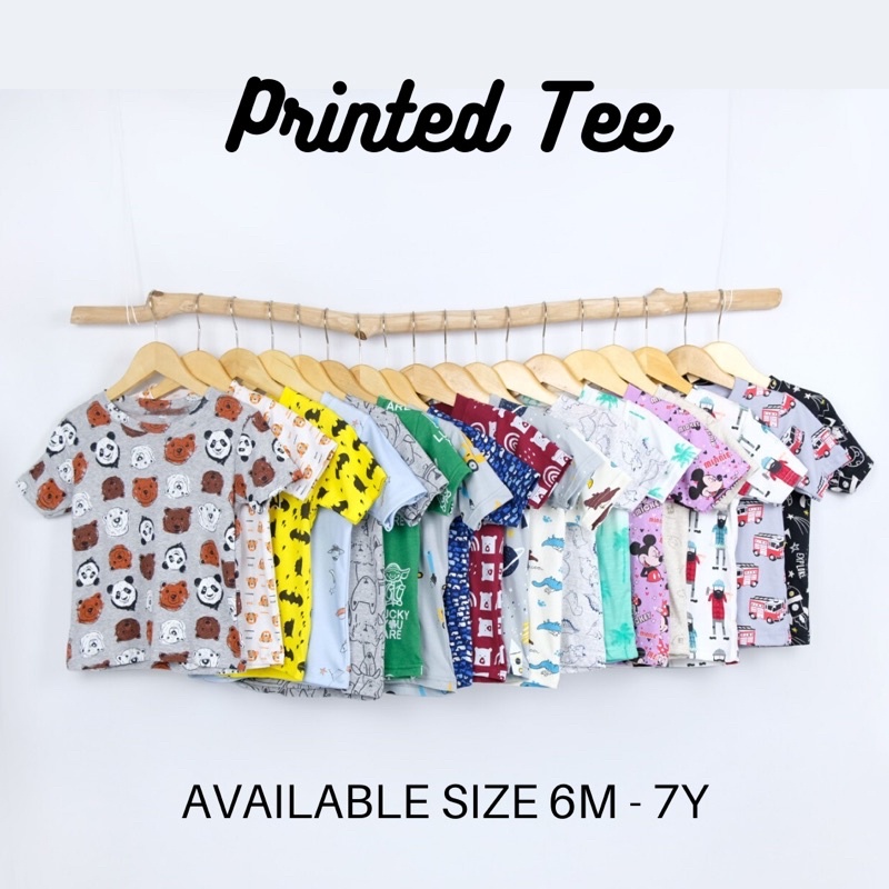 Kaos Anak Unisex Printed Motif T-shirt 1-6 Years