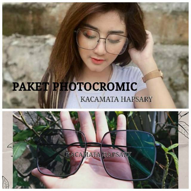 PAKET FRAME + LENSA PHOTOCROMIC | KACAMATA MINUS | KACAMATA ANTI RADIASI | KACA MATA KOTAK 0095