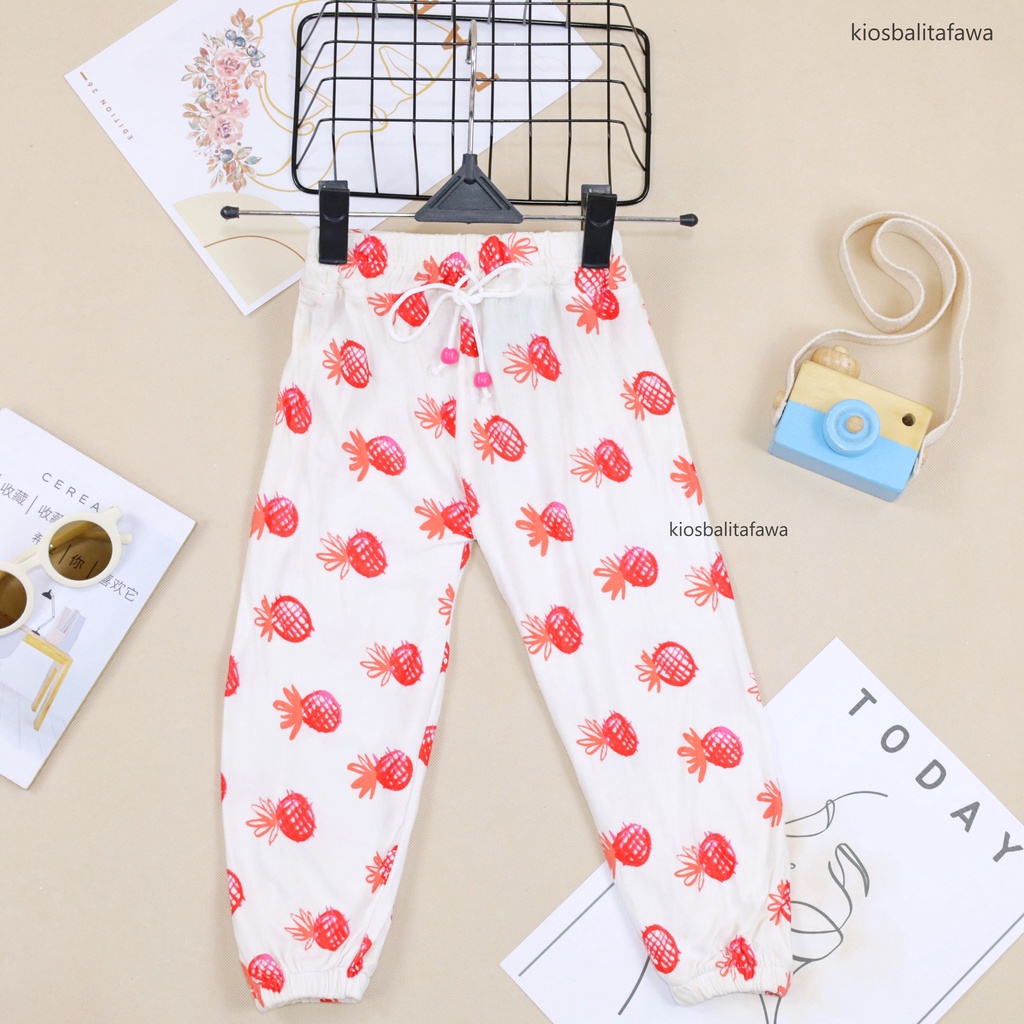 Jogger Motif Uk 3-4 Tahun / Celana Panjang Anak Perempuan Cewek Batik Polos Joger Pants Balita Murah babycinnamon