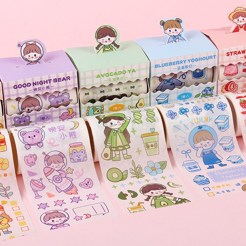 Roll Stiker Washi Karakter Lucu / Stiker Cute / Stiker Lucu