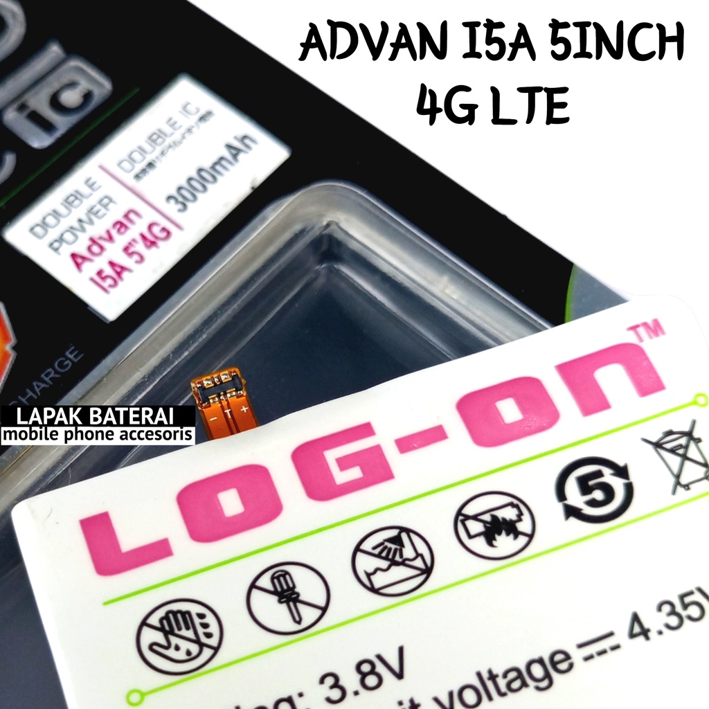 LOG - ON ADVAN i5A 4G lte Baterai Double IC Protection Battery Batre