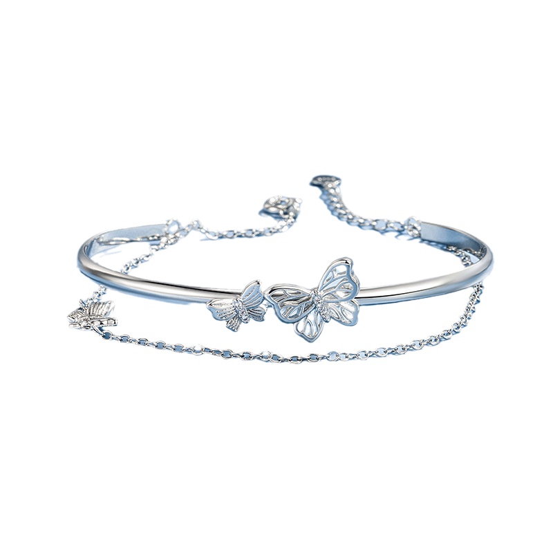 Gelang Rantai Butterfly Double Layer Gaya Korea Untuk Wanita