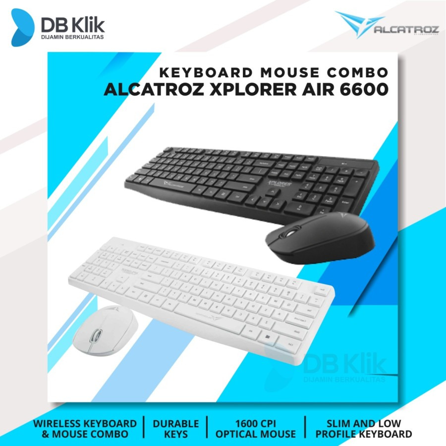 Keyboard Mouse Wireless Combo Alcatroz Xplorer Air 6600 1600CPI  Hitam &quot;Xplorer Air 6600&quot;