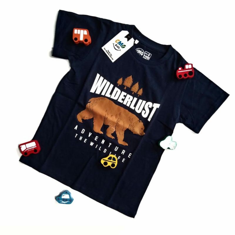 Kaos Anak Laki-Laki CMG Kids Motif Beruang Cotton Combed 24S