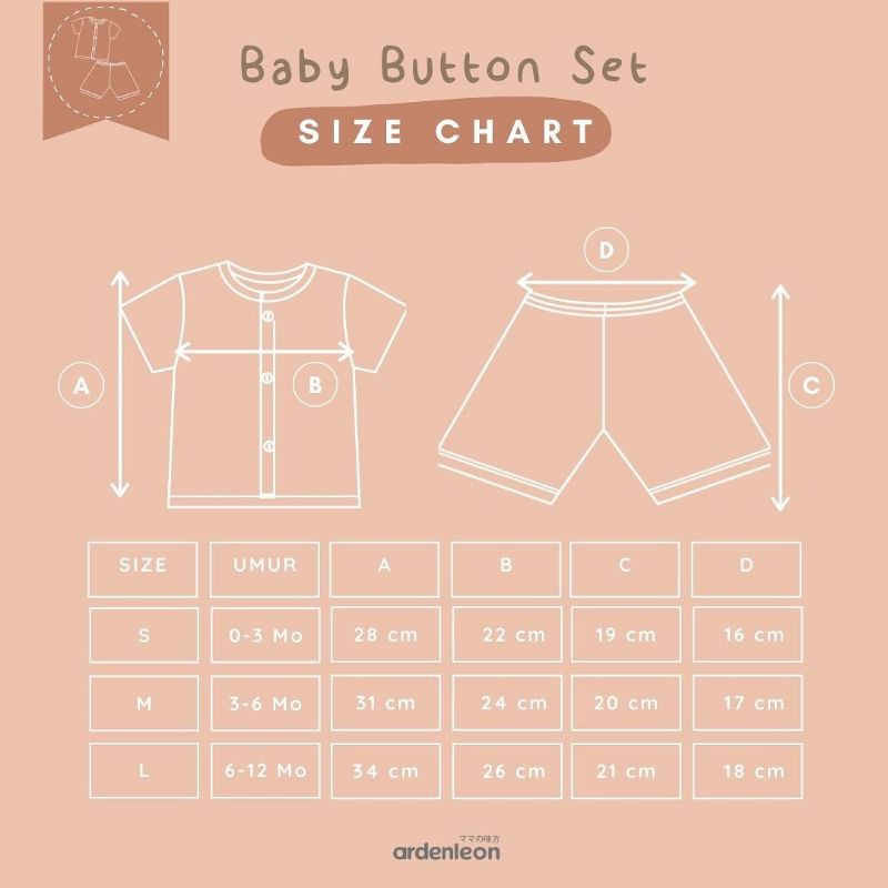 Ardenleon Setelan Baby Button SML