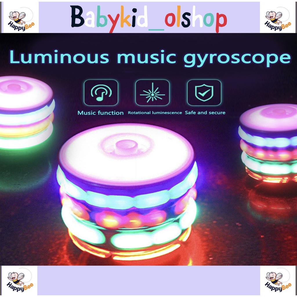 BABYKID4D143 - Mainan Gasing LED Gyroscope Musik Nyala Lampu Warna Warni