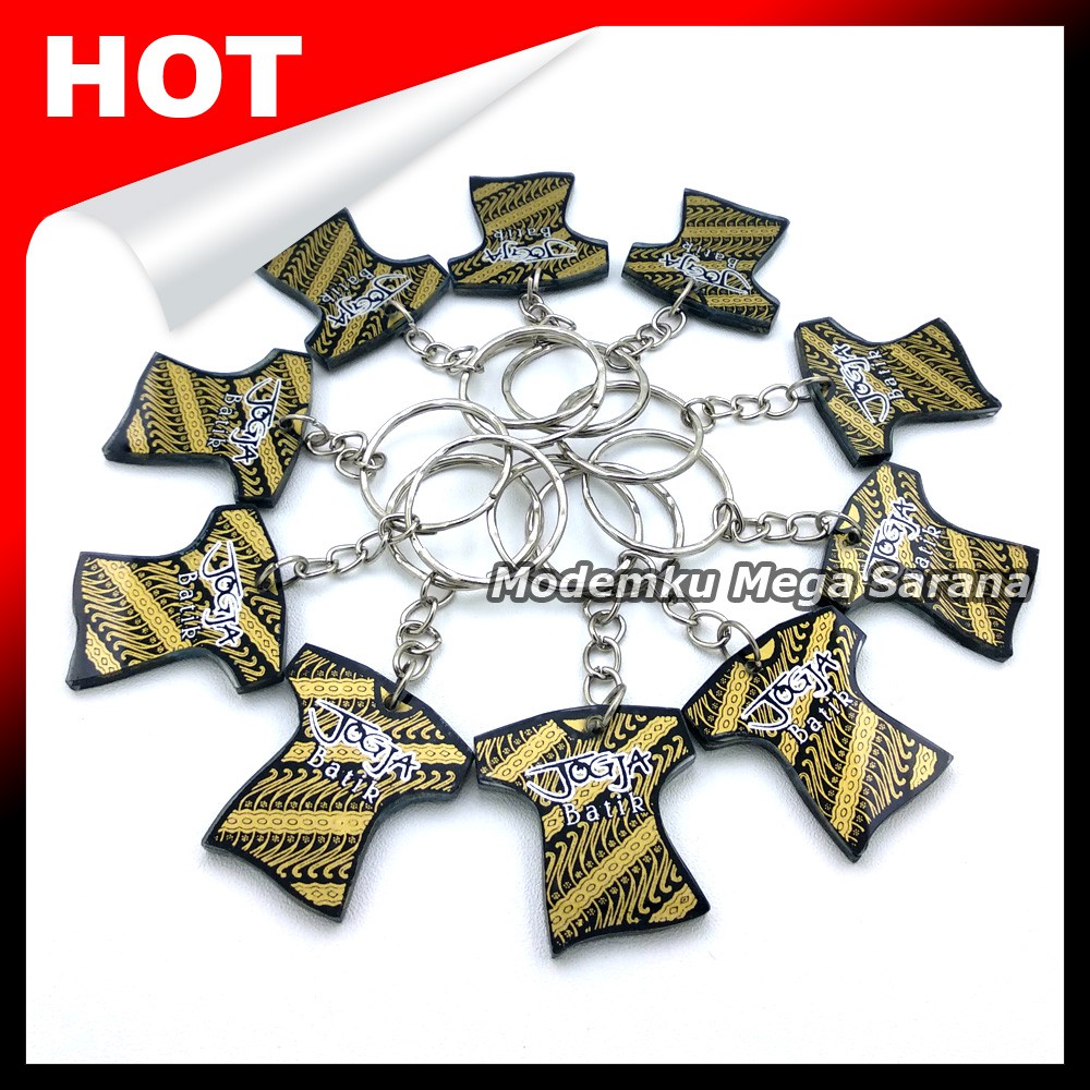 Souvenir Gantungan Kunci Jogja MRT18 - Baju Batik - 20pcs - Oleh oleh Khas Jogja