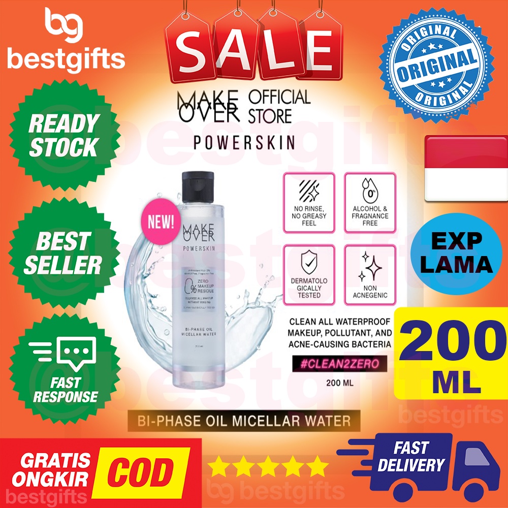 MAKE OVER MAKEOVER POWERSKIN BI-PHASE OIL MICELLAR WATER PEMBERSIH MUKA MAKE UP - 200 ML