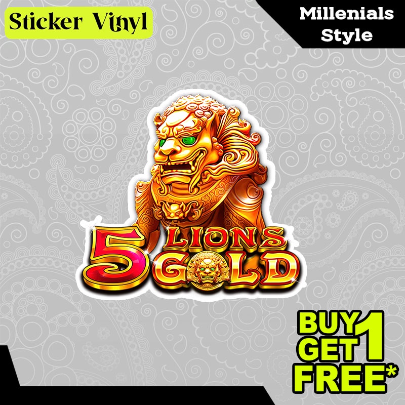 

Stiker Sticker 5Lions Gold Logo Pragmatic Play Game Slot Aesthetic Bahan Vinyl Satuan Anti Air