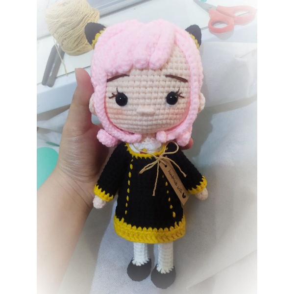 Anya spy x family amigurumi boneka rajut