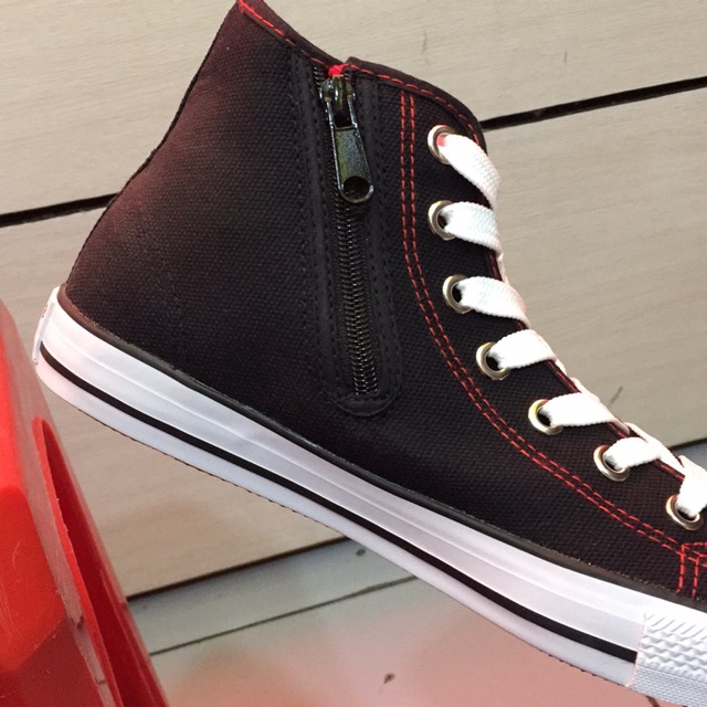 Sepatu sekolah New Basket resleting hitam