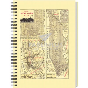 

Wow Notebook Double Wire A5 Vintage Map Of New York City - Hc Hot Sale