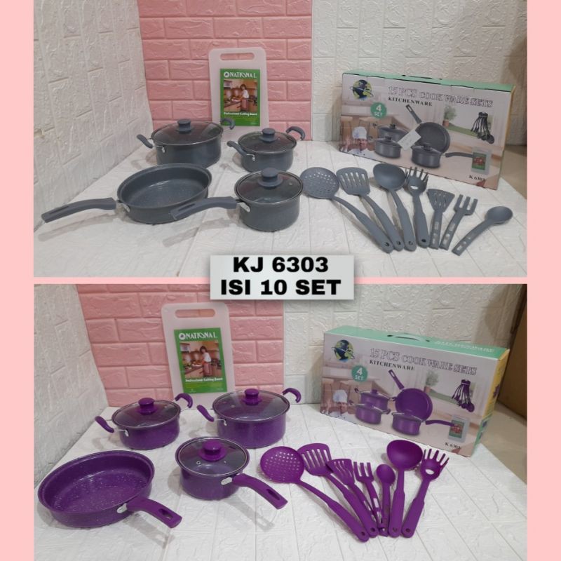 15 Pcs Cookware Set / Panci Wajan Set