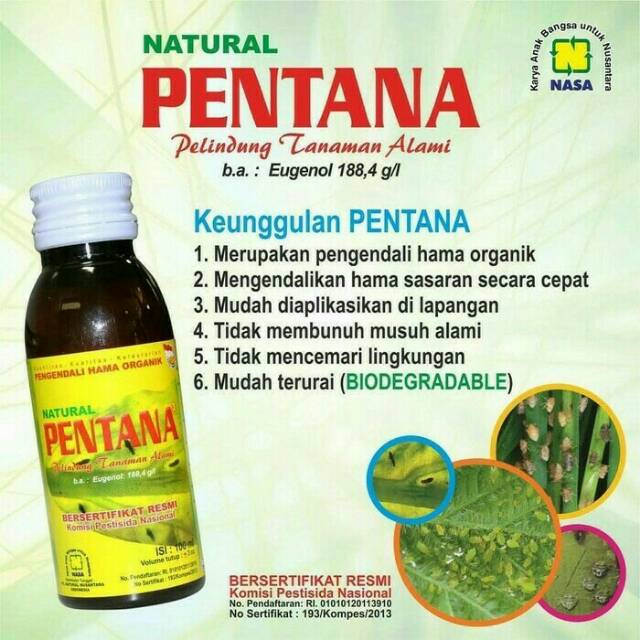 Pentana pupuk organik/Pestisida organik pentana/pestisida pentana/agen nasa jakarta/agen cristal x