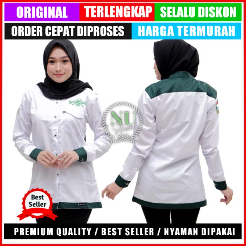 Kemeja Koko HSN Laki Laki - Kemeja Hari Santri Nahdlatul Ulama NU - Baju NU Perempuan