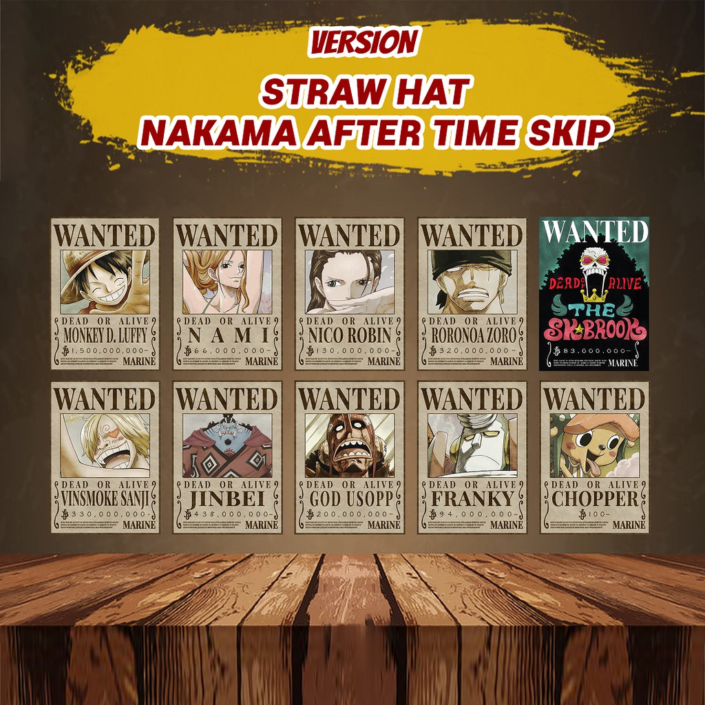 Poster Anime Bounty One Piece - Wanted Poster One Piece Satuan