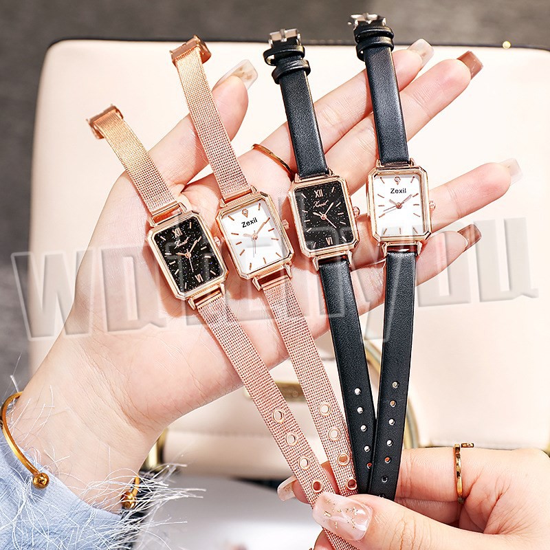 Watchyou Jam Tangan Wanita New Retro Casual Small Square Ladies Korean Fashion Trend Quartz Student Watches