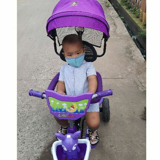 Sepeda stroller anak bayi balita roda tiga exotic second bekas preloved