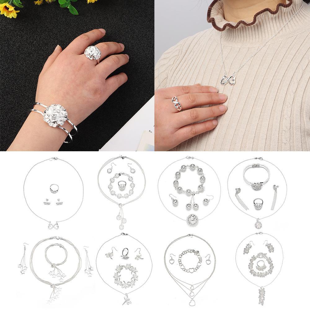 Lily 1set Perhiasan Fashion Kit Indah Capung Hati Bintang Perlengkapan Pernikahan Anting Cincin