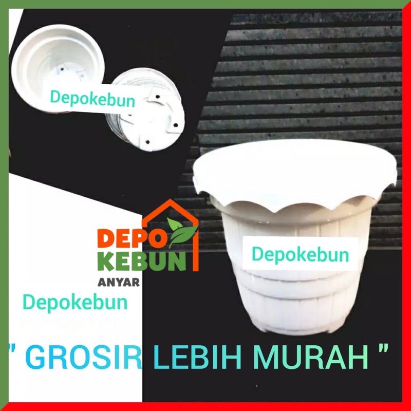 POT BUNGA PUTIH - POT NURSERY SIZE M