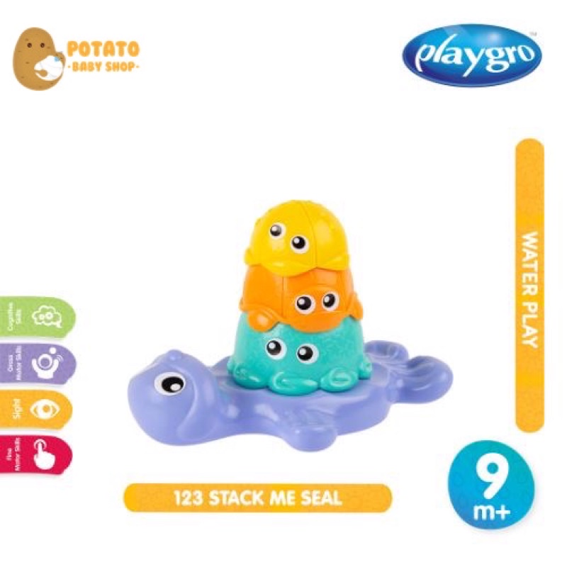 Playgro 123 Stack Me Seal - Mainan Mandi